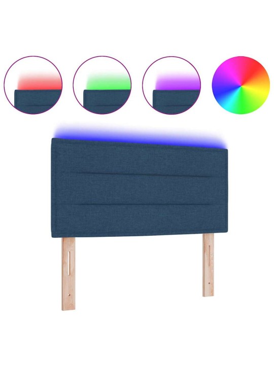 LED tuledega voodipeats sinine 90 cm kangas