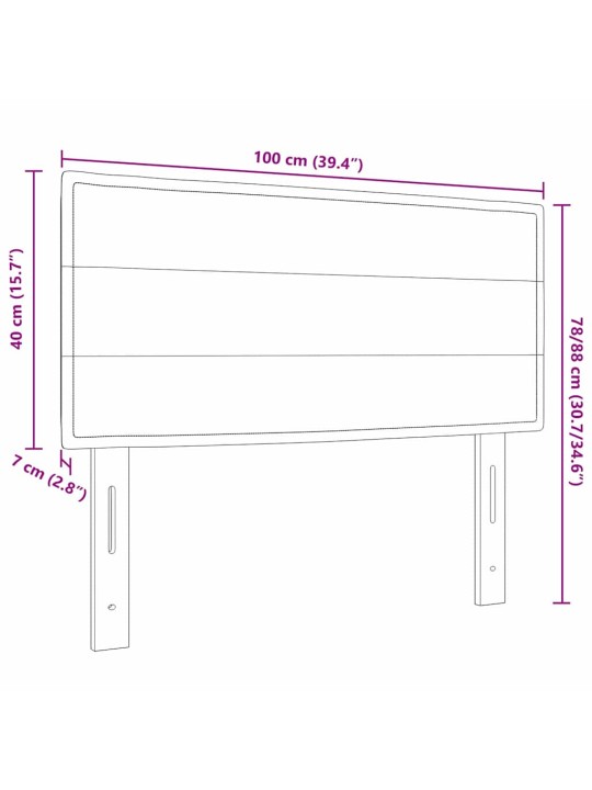 LED tuledega voodipeats must 100 cm kangas