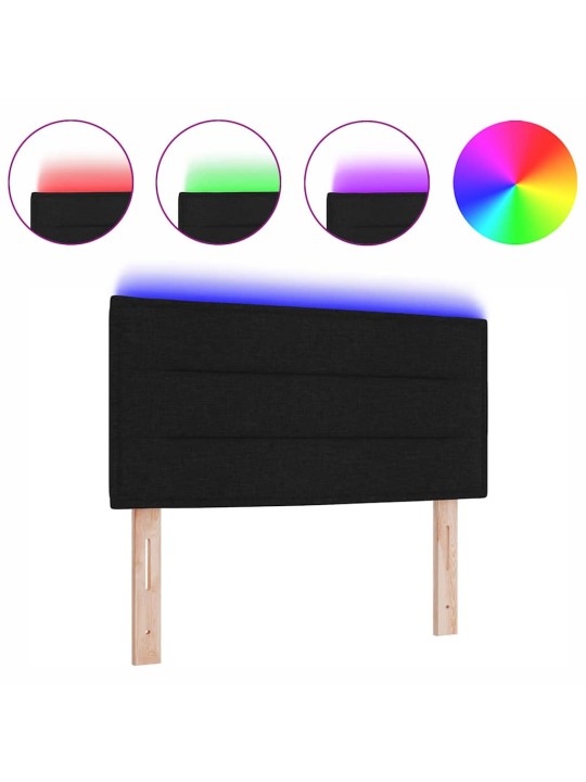 LED tuledega voodipeats must 100 cm kangas