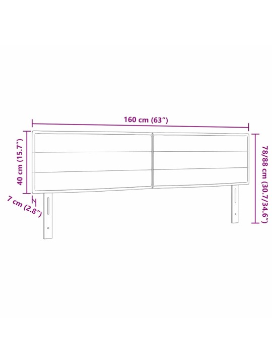 LED tuledega voodipeats helehall 160 cm kangas