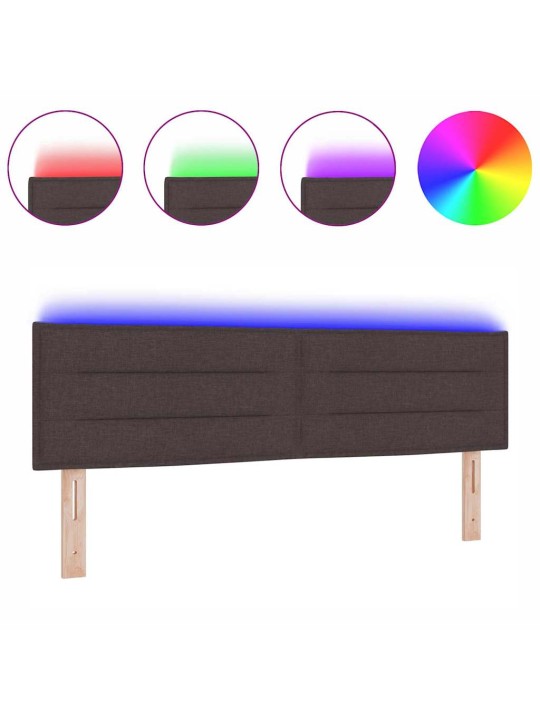 LED tuledega voodipeats tumepruun 160 cm kangas