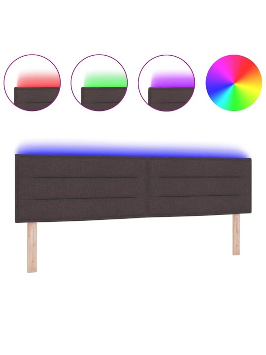 LED tuledega voodipeats tumepruun 180 cm kangas