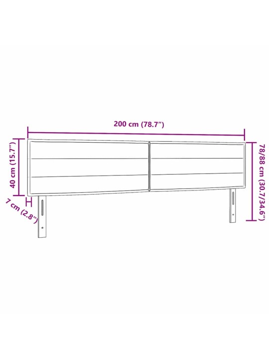 LED tuledega voodipeats helehall 200 cm kangas