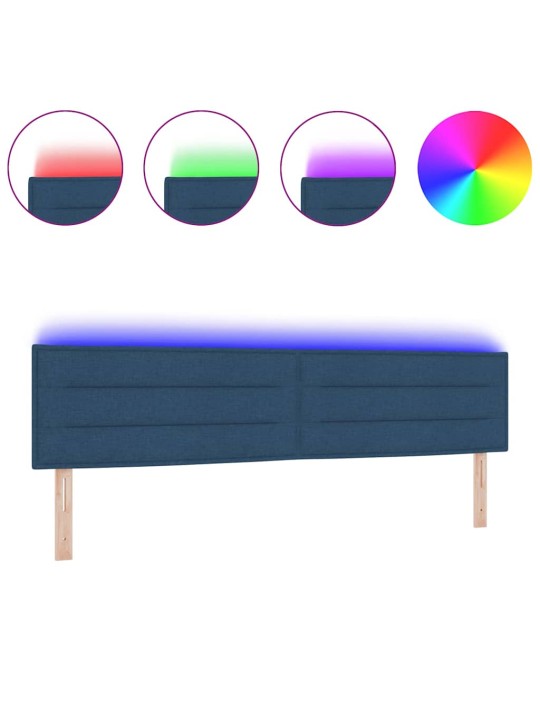 LED tuledega voodipeats sinine 200 cm kangas