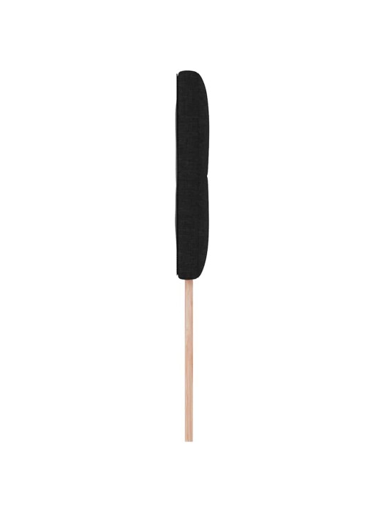 Voodipeats LED tuledega manuaalne must 80 cm kangas