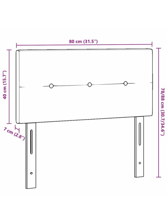 Voodipeats LED tuledega tumepruun 80 cm kangas