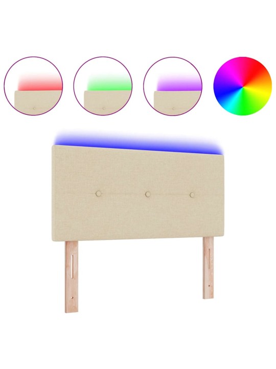 Voodipeats LED tuledega manuaalne kreemjas 80 cm kangas
