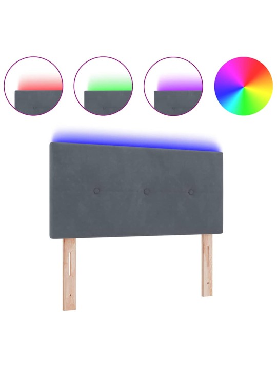Voodipeats LED tuledega reguleeritav hall 90 cm samet