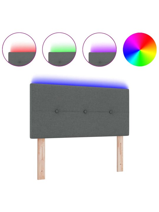 Voodipeats LED tuledega tumehall 100 cm kangas