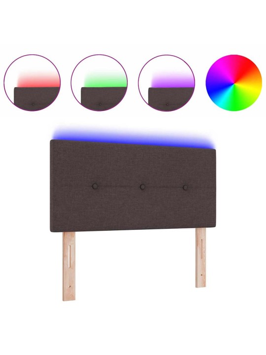 Voodipeats LED tuledega tume pruun 100 cm kangas