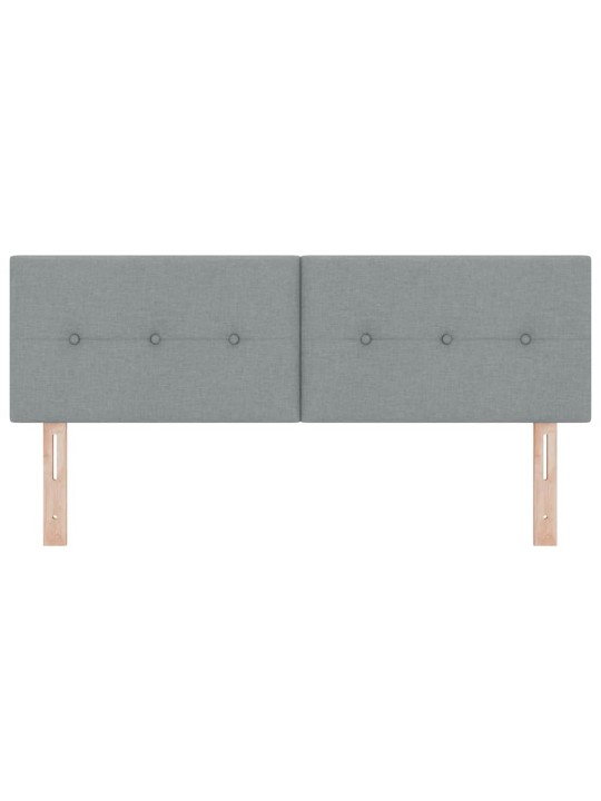 Voodipeats LED tuledega helehall 144 cm kangas