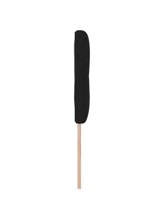 Voodipeats LED tuledega manuaalne must 144 cm kangas