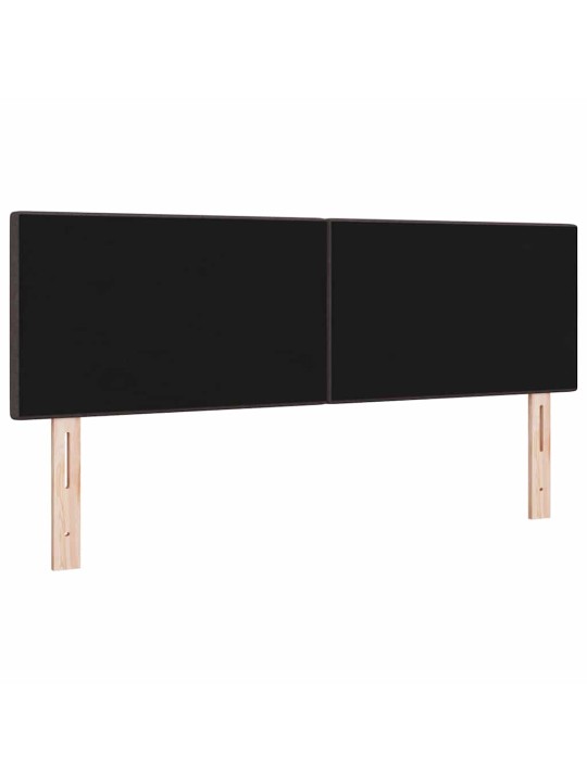 Voodipeats LED tuledega tume pruun 144 cm kangas