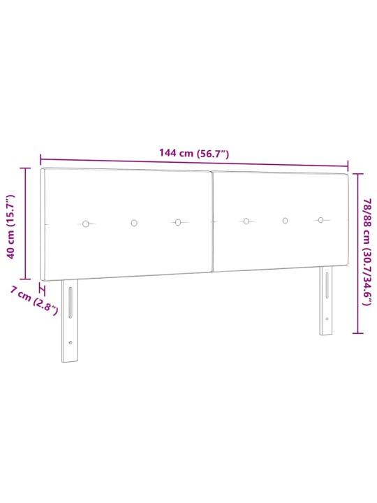 Voodipeats LED tuledega tume pruun 144 cm kangas