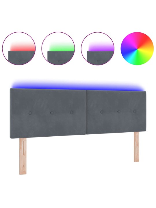 Voodipeats LED tuledega reguleeritav hall 72 cm samet