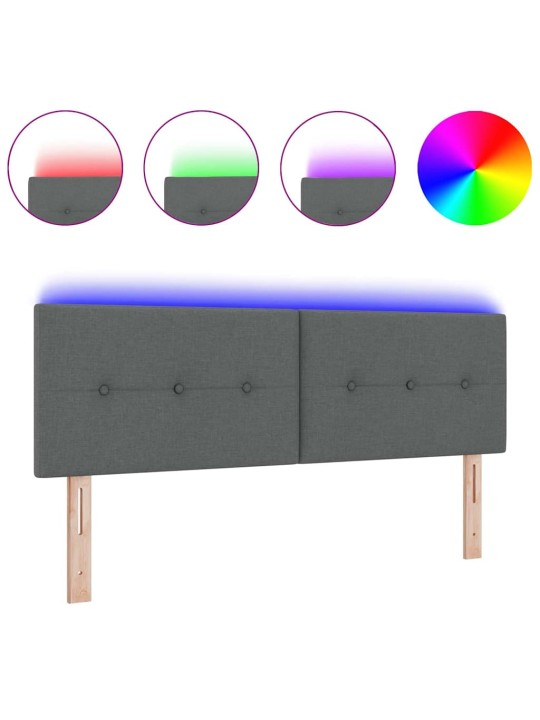 Voodipeats LED tuledega tumehall 160 cm kangas