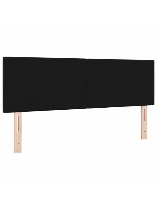 Voodipeats LED tuledega manuaalne must 160 cm kangas
