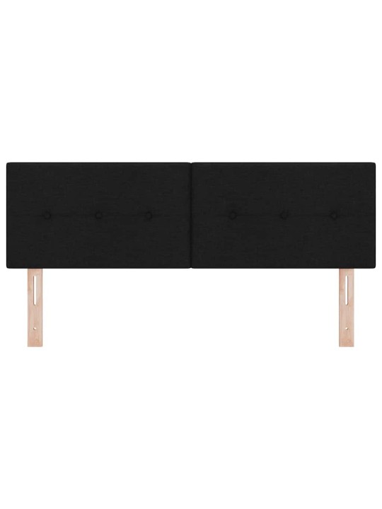Voodipeats LED tuledega manuaalne must 160 cm kangas