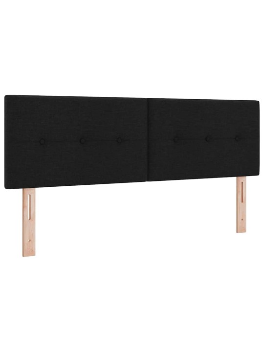 Voodipeats LED tuledega manuaalne must 160 cm kangas
