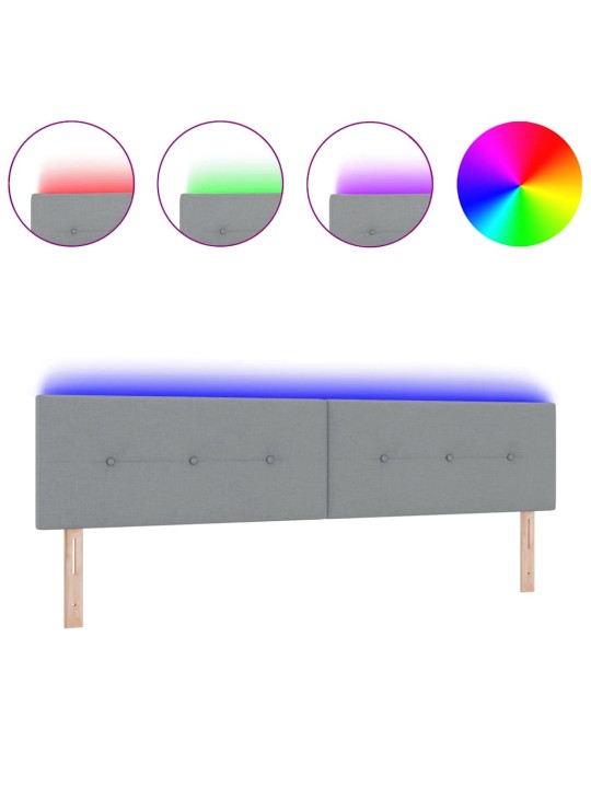 Voodipeats LED tuledega helehall 200 cm kangas