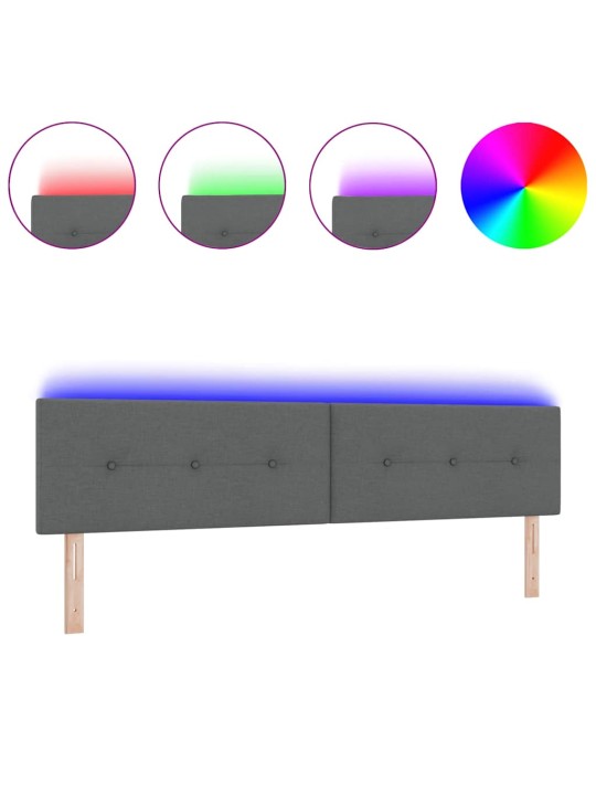 Voodipeats LED tuledega tumehall 200 cm kangas