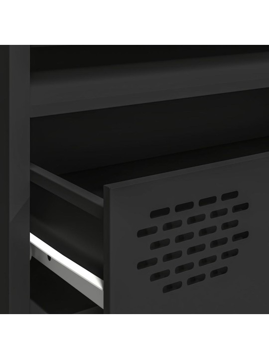TELERIKAPP, MUST, 202X39X43,5 CM, KÜLMVALTSITUD TERAS