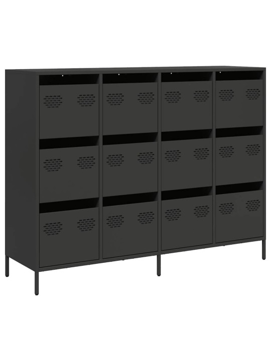 PUHVETKAPP, MUST, 135X39X103,5 CM, KÜLMVALTSITUD TERAS