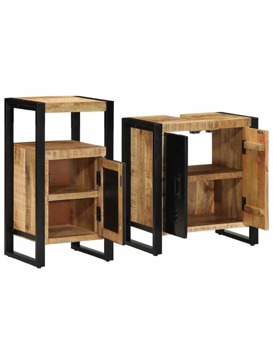 Vannitoa mööblikomplekt 2 tk pruun 55 x 35 x 60 cm karm mango puit