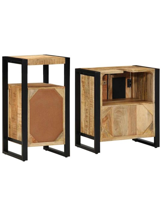 Vannitoa mööblikomplekt 2 tk pruun 55 x 35 x 60 cm karm mango puit
