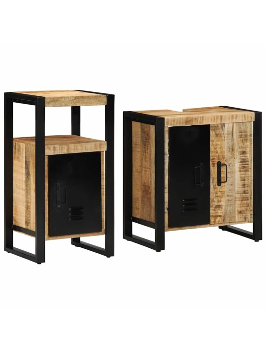 Vannitoa mööblikomplekt 2 tk pruun 55 x 35 x 60 cm karm mango puit
