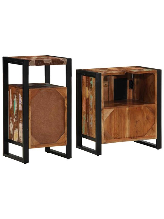 Vannitoa mööblikomplekt 2 tk pruun 55 x 35 x 60 cm taastatud puit