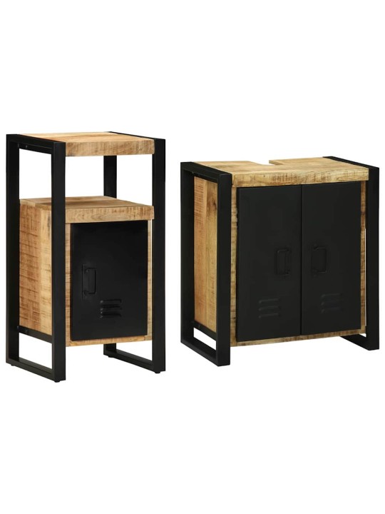 Vannitoa mööblikomplekt 2 tk pruun 55 x 35 x 60 cm karm mango puit
