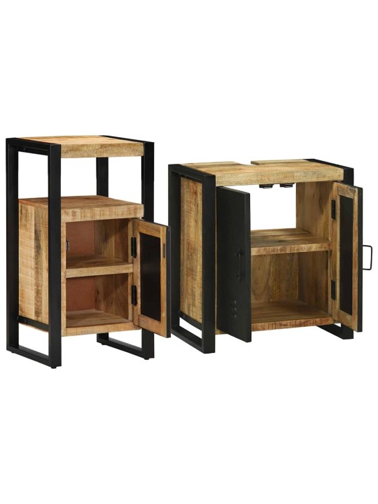 Vannitoa mööblikomplekt 2 tk pruun 55 x 35 x 60 cm karm mango puit