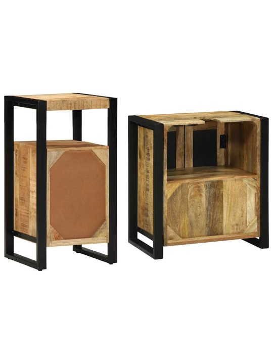 Vannitoa mööblikomplekt 2 tk pruun 55 x 35 x 60 cm karm mango puit