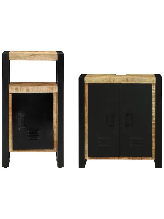 Vannitoa mööblikomplekt 2 tk pruun 55 x 35 x 60 cm karm mango puit