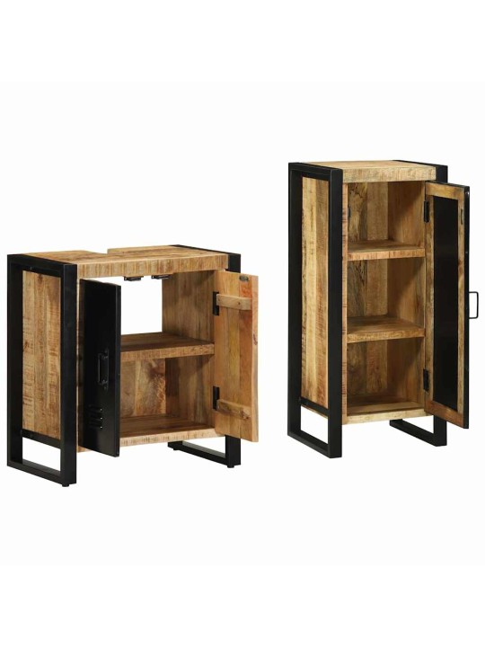 Vannitoa mööblikomplekt 2 tk pruun 40 x 35 x 90 cm tugev mango puu