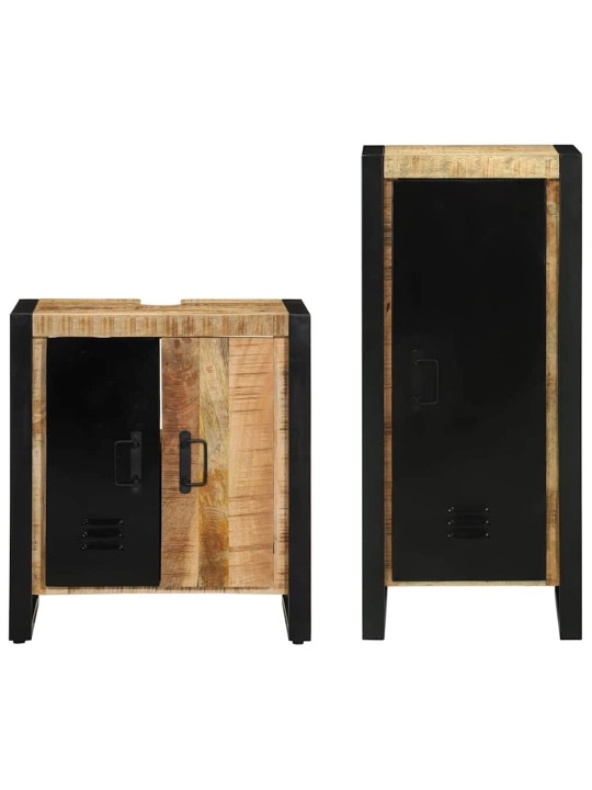 Vannitoa mööblikomplekt 2 tk pruun 40 x 35 x 90 cm tugev mango puu