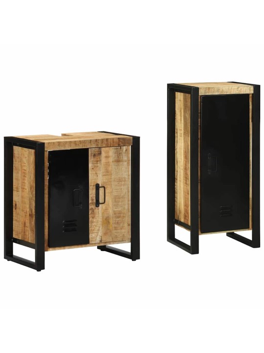Vannitoa mööblikomplekt 2 tk pruun 40 x 35 x 90 cm tugev mango puu