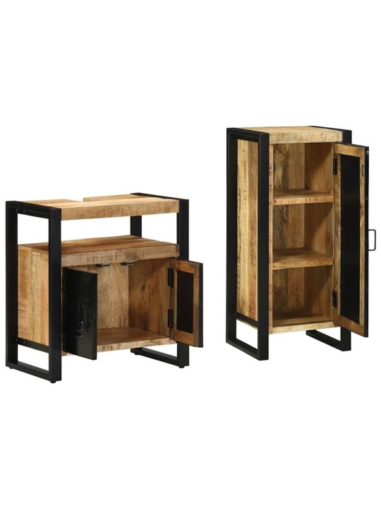 Vannitoa mööblikomplekt 2 tk pruun 40 x 35 x 90 cm tugev mango puu