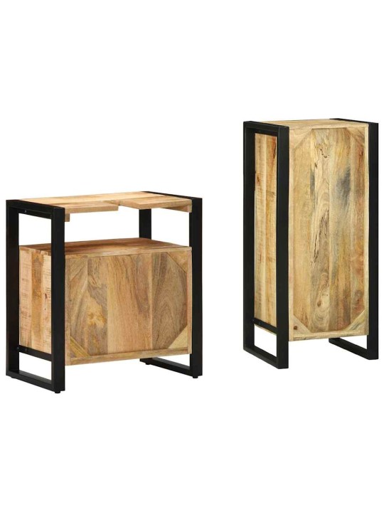 Vannitoa mööblikomplekt 2 tk pruun 40 x 35 x 90 cm tugev mango puu