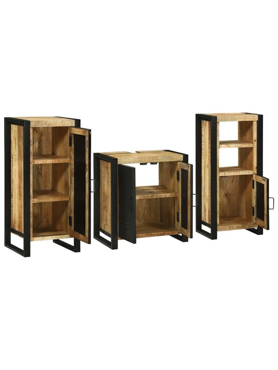 Vannitoa mööblikomplekt 3 tk pruun 40 x 35 x 90 cm tugev mango puu