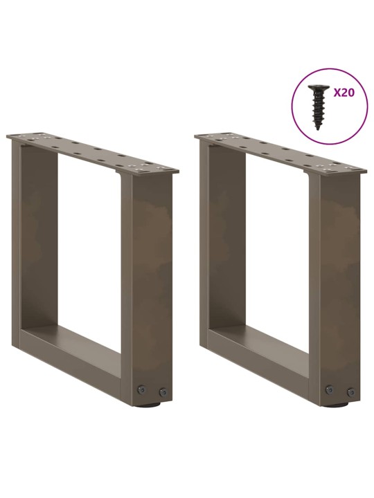 KOHVILAUA JALAD U-KUJULISED, 2 TK, NATURAALNE TERAS, 40 X (30–31) CM, TERAS