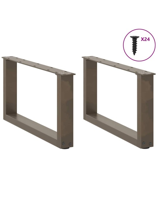 KOHVILAUA JALAD U-KUJULISED 2 TK, NATURAALNE TERAS, 60 X (30–31) CM, TERAS