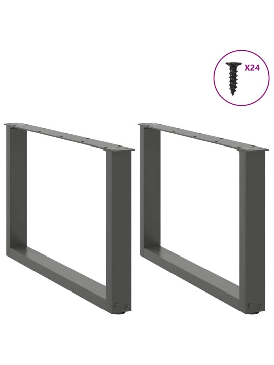 KOHVILAUA JALAD U-KUJULISED 2 TK, ANTRATSIITHALL, 60 X (42-43) CM, TERAS
