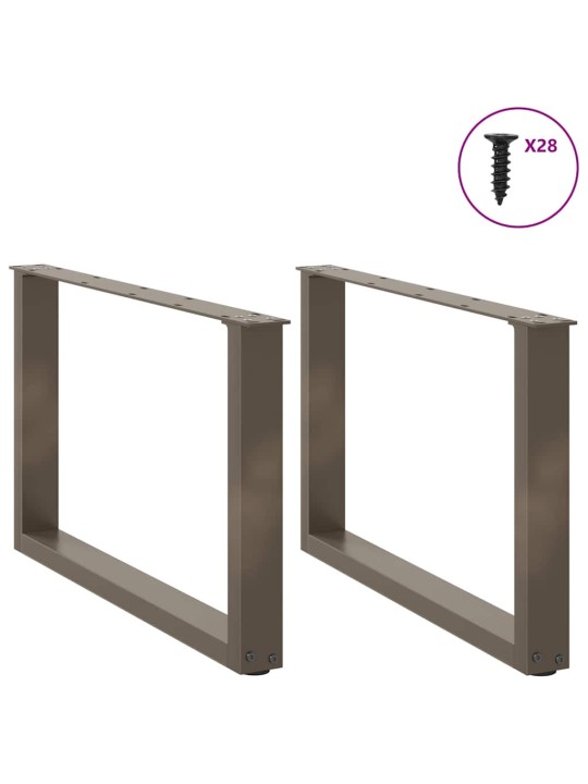 KOHVILAUA JALAD U-KUJULISED 2 TK, NATURAALNE TERAS, 70 X (42–43) CM, TERAS