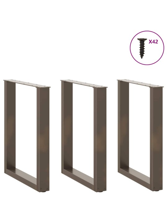 SÖÖGILAUA JALAD U-KUJULISED, 3 TK, NATURAALNE TERAS, 70 X (72–73) CM, TERAS