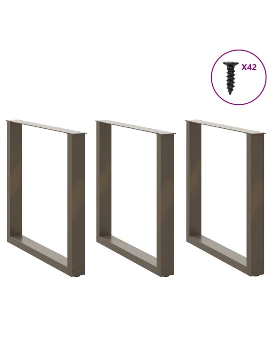 SÖÖGILAUA JALAD U-KUJULISED, 3 TK, NATURAALNE TERAS, 80 X (72–73) CM, TERAS