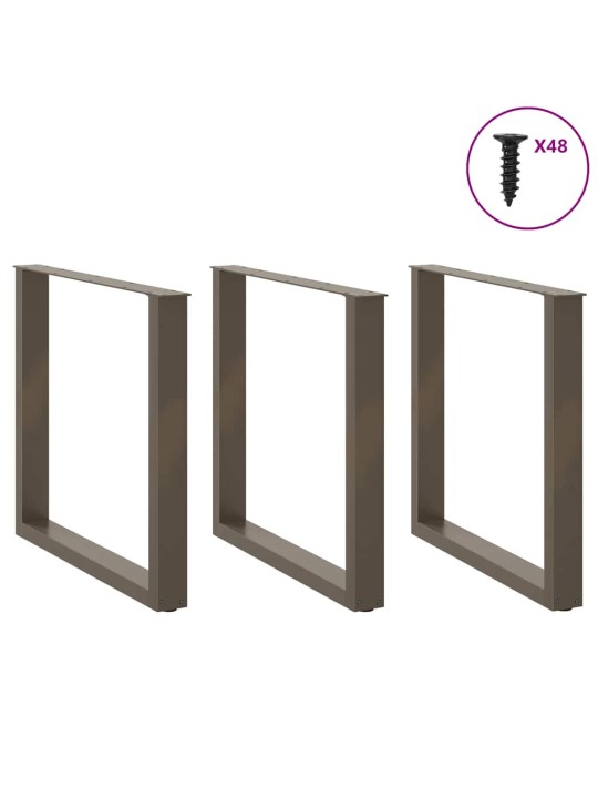 SÖÖGILAUA JALAD U-KUJULISED, 3 TK, NATURAALNE TERAS, 90 X (72–73) CM, TERAS