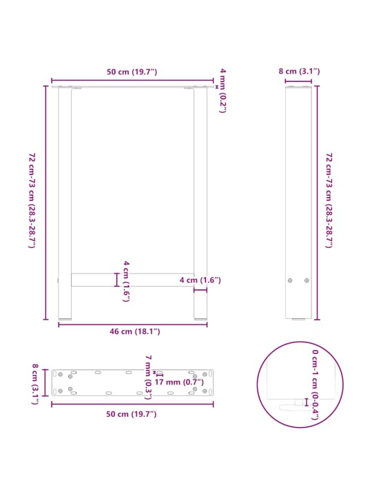 SÖÖGILAUA JALAD, ANTRATSIITHALL, 2 TK, 50 X (72-73) CM, TERAS