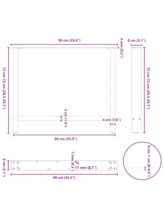 SÖÖGILAUA JALAD, ANTRATSIITHALL, 2 TK, 90 X (72–73) CM, TERAS